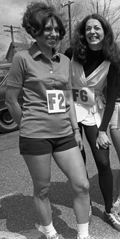 Nina Kuscsik and Katherine Switzer in 1972, after they became official.