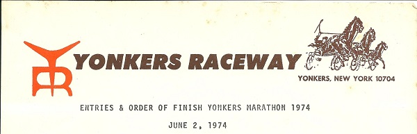 Yonkers Marathon 1974 heading